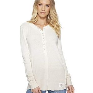 Free People NWT Cozy Up Dip Dye Henley Top